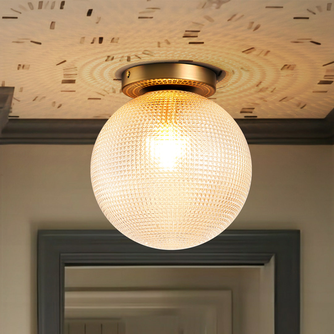 Brunsville Orb-Shaped Glass Flush Ceiling Light